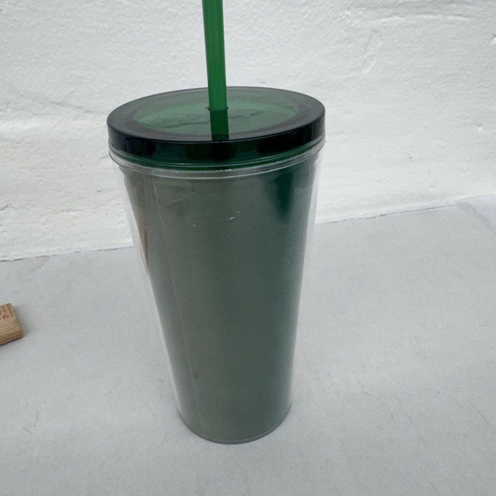 Starbucks Reusable Tumbler Green Gold‎ Cold Cup w/ Straw 16oz 2021 Plastic - Picture 5 of 6